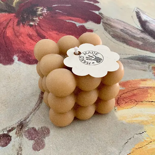 Lumânare cub bubble mare ceară naturală albine