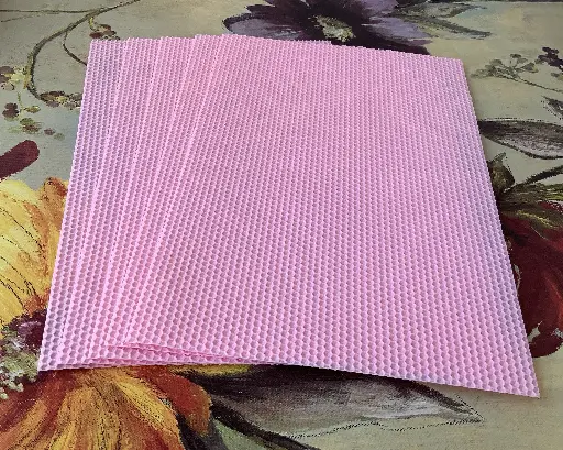 Set zece coli ceară naturală fagure culoare roz baby