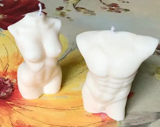 Set lumânări busturi bărbat femeie soia parfum lavandă