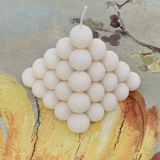 Lumânare piramidă bubble ceară soia albă parfum lavandă