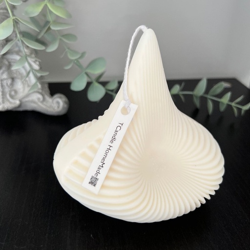 Lumânare decorativă ceară naturală soia Spiral Con albă