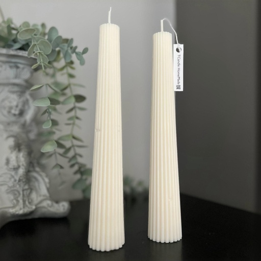 Set lumânări decorative soia duo mix alb/alb conice