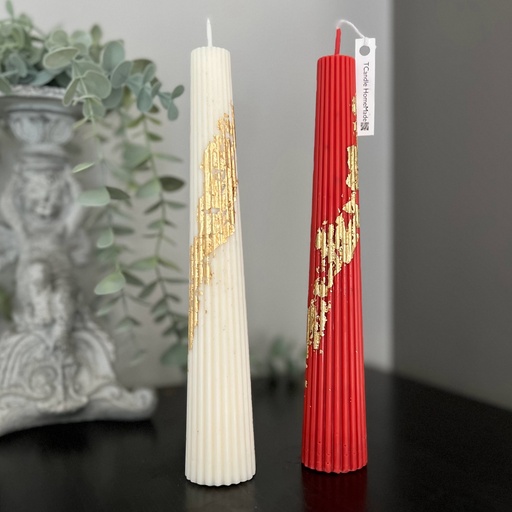 Set lumânări decorative soia duo mix alb/roșu conice